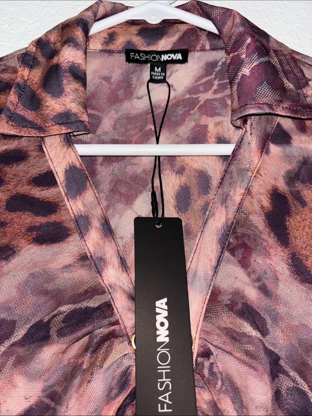 Fashion Nova Print Mesh Top - Picture 4 of 5
